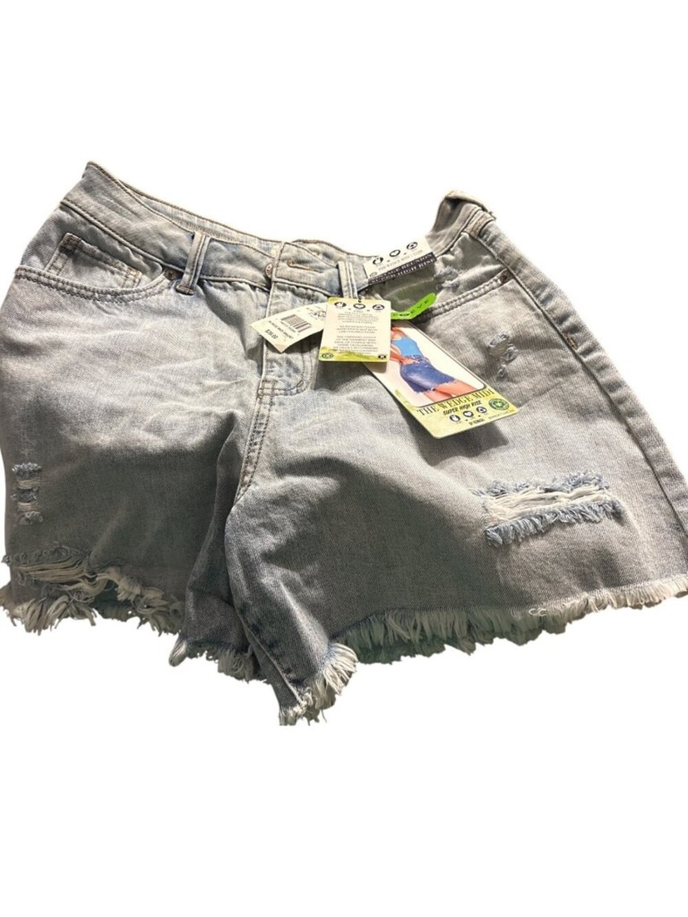 Rewash The Wedge Midi Sz 7/28 Super High Rise Denim Vtg Reunion Distress Shorts - Picture 14 of 14